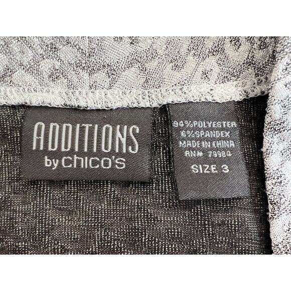 Chicos Additions Leopard Cardigan Womens Size 3 US XL Pockets Lightweight Silver - Picture 6 of 7